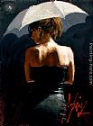 Woman With White Umbrella III by Fabian Perez